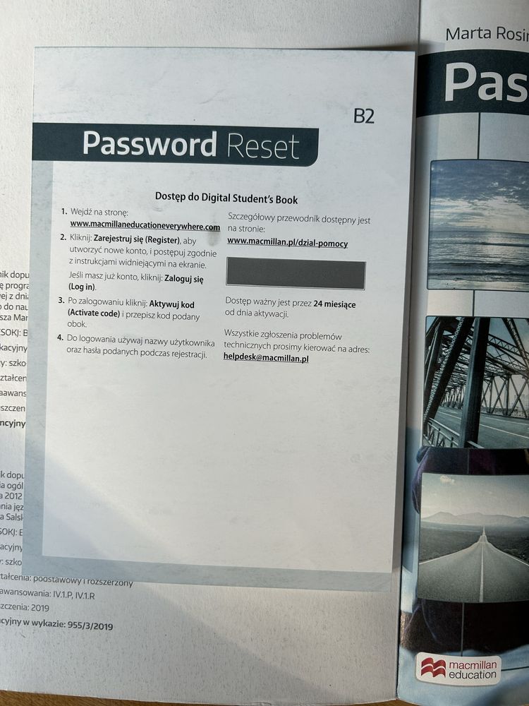 Password reset B2 + wersja online - wydawnictwo macmillan