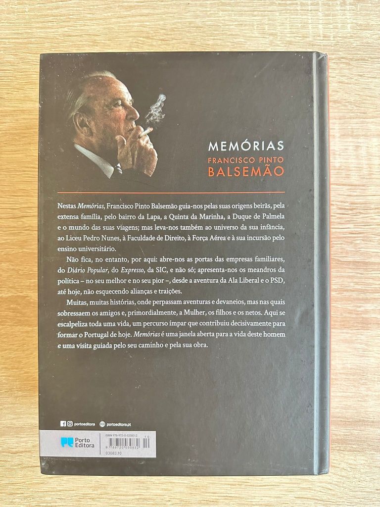 Livro "Memórias" de Francisco Pinto Balsemão