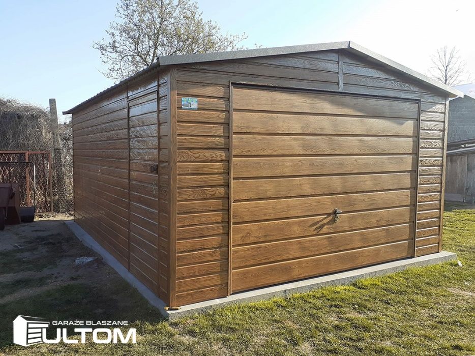 Garaż blaszany drewnopodobny, premium, blaszak,  4x6,4x5,4x7 dwuspad