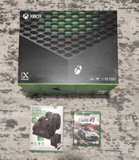 Xbox series X + stacja ładująca pady z akumulatorami + gra