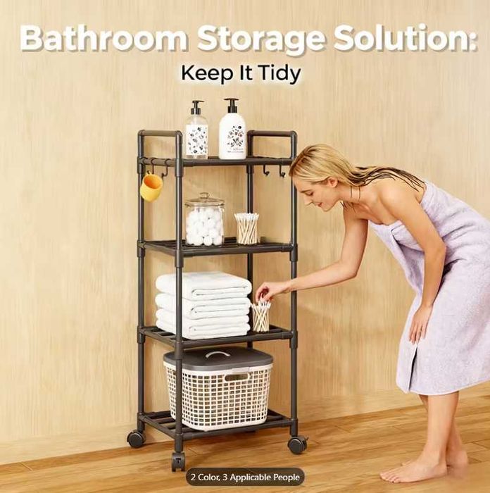 Стелаж 138*42*32 см полиця у ванну кухню візок / Полка селлаж этажерка