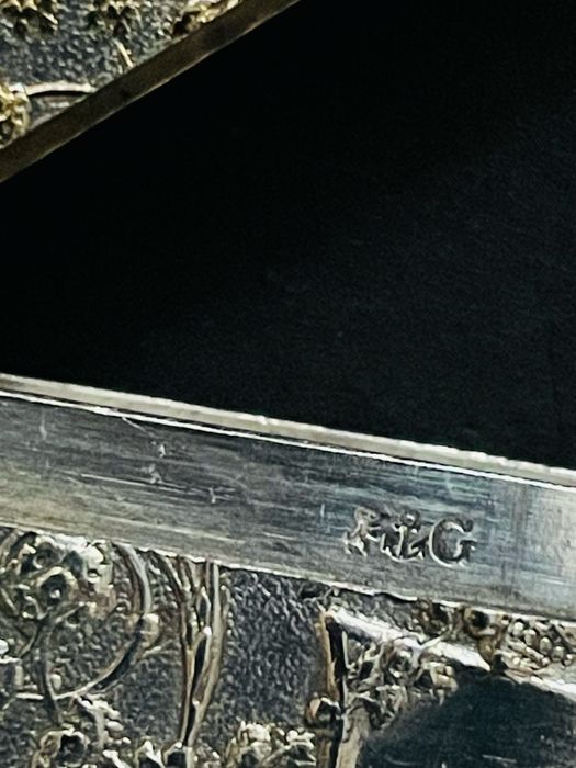 Cartoneira prata punção Birmingham-finais século XIX