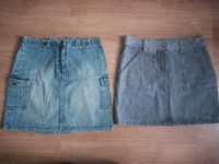 Spódniczki jeansowe mini r36 2szt spódnice całość