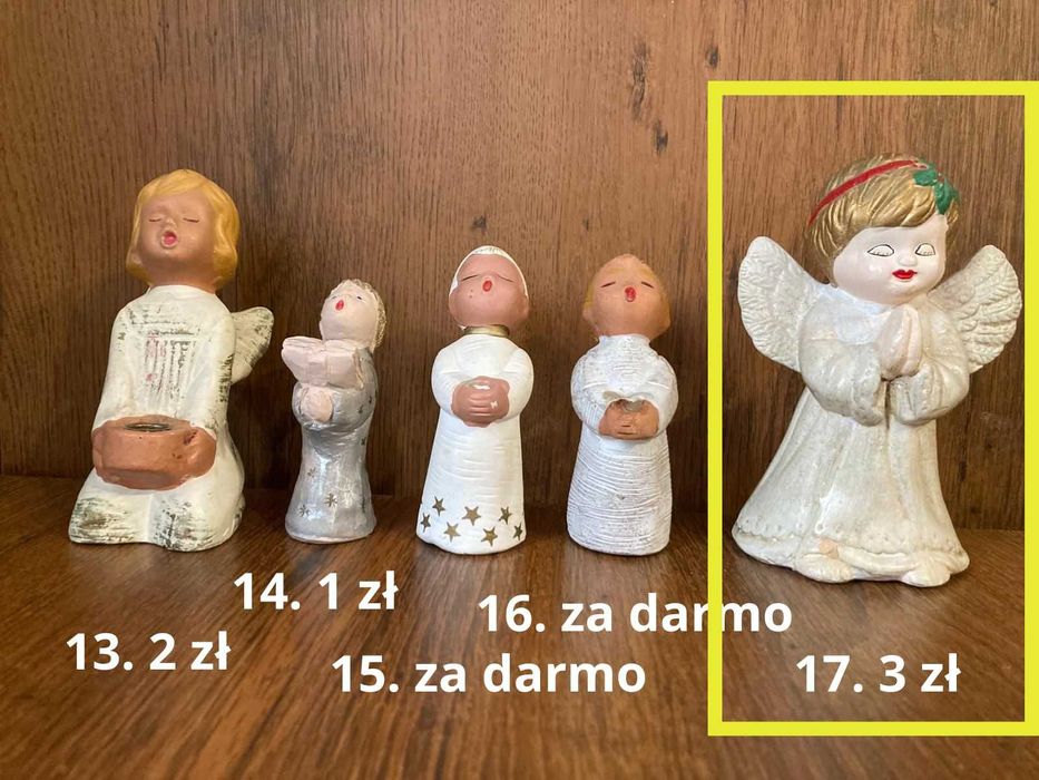 Aniołki, różne wielkości i materiały