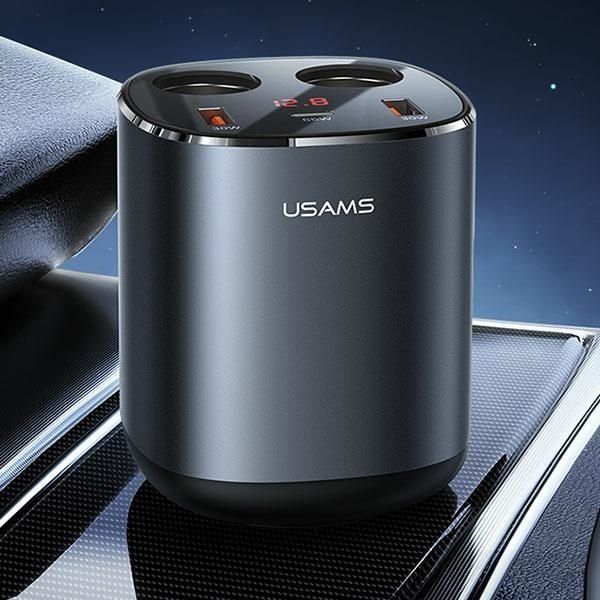 Rozgałęźnik i Ładowarka Samochodowa USB-C 245W - USAMS US-CC151