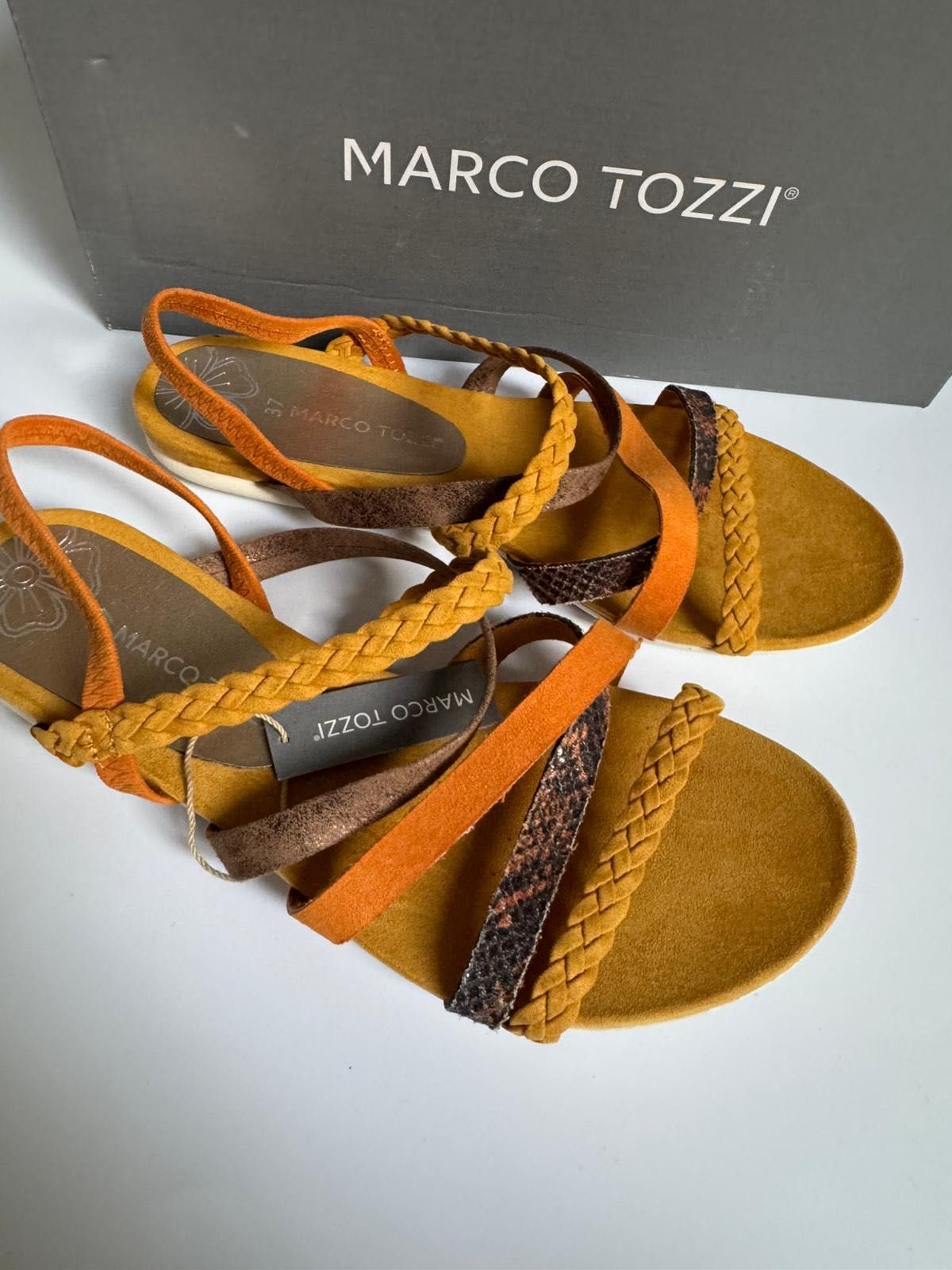 Nowe damskie sandały MARCO TOZZI brązowe 37