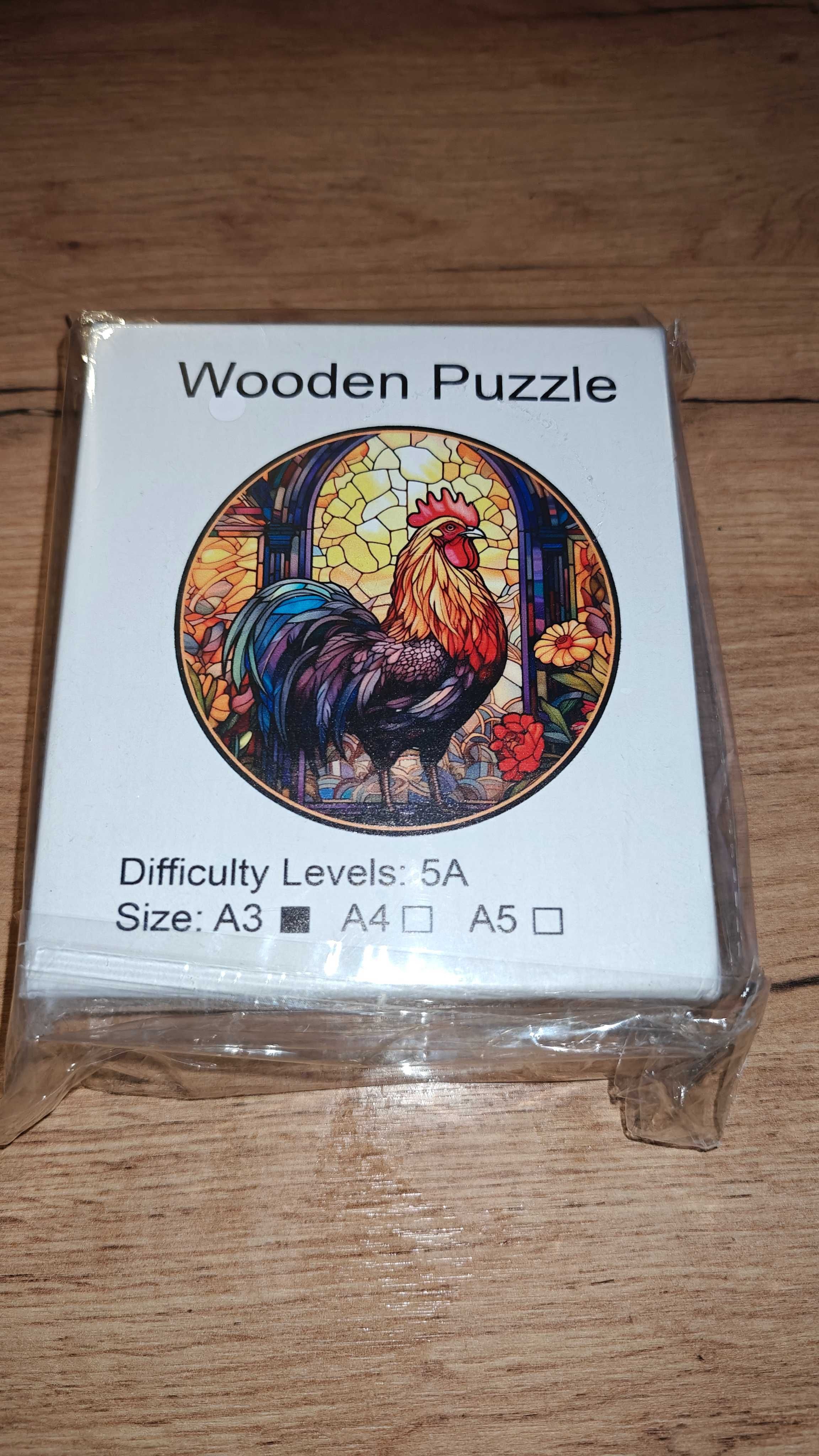 Piękne Puzzle drewniane - świetna jakość - Kogut - NOWE - A3