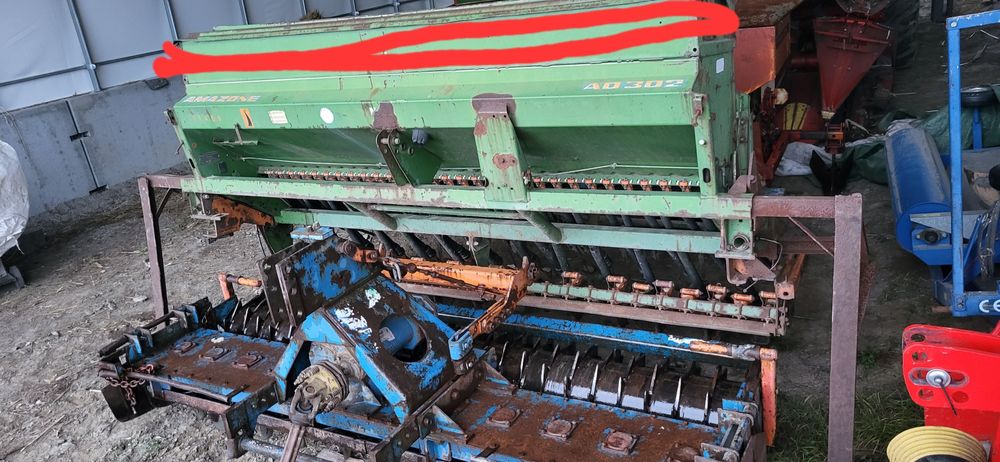 Agregat uprawowo siewny 3m, amazone ad 302, nabudowany, rabewerk