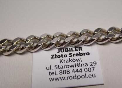 Srebrna bransoletka pancerka  22,5 cm. 6 mm.