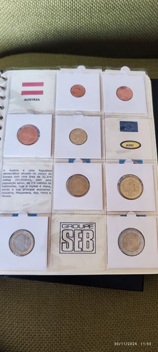 Coleção 12 Séries das Primeiras Moedas de Euro