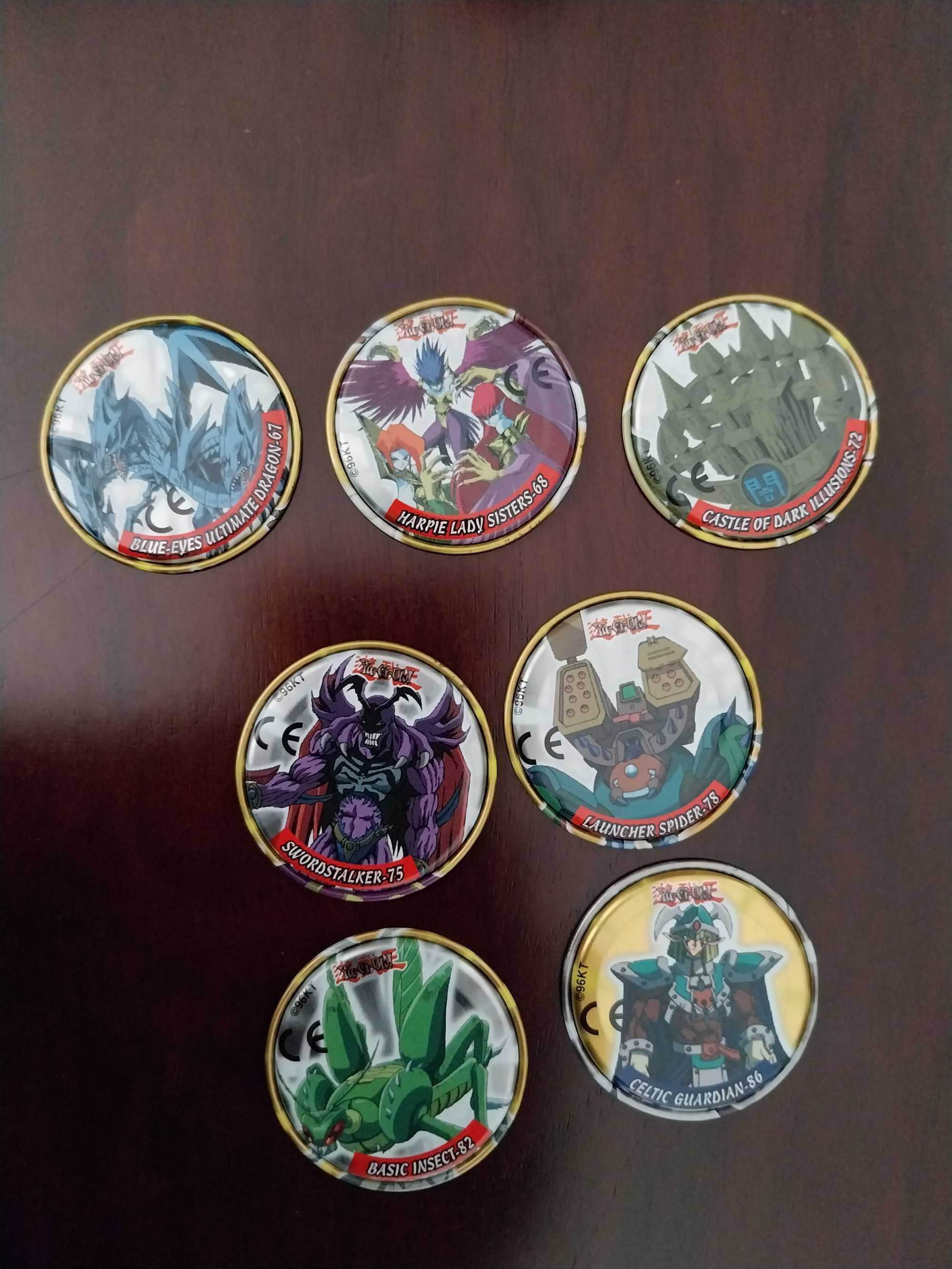 Conjunto de 7 Duel Tazos Yu Gi Oh