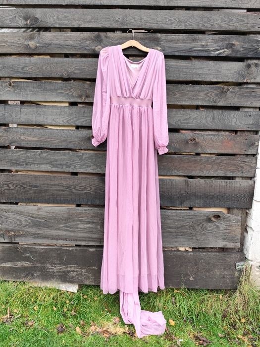 Sukienka do sesji ciążowej-tiulowa, róż