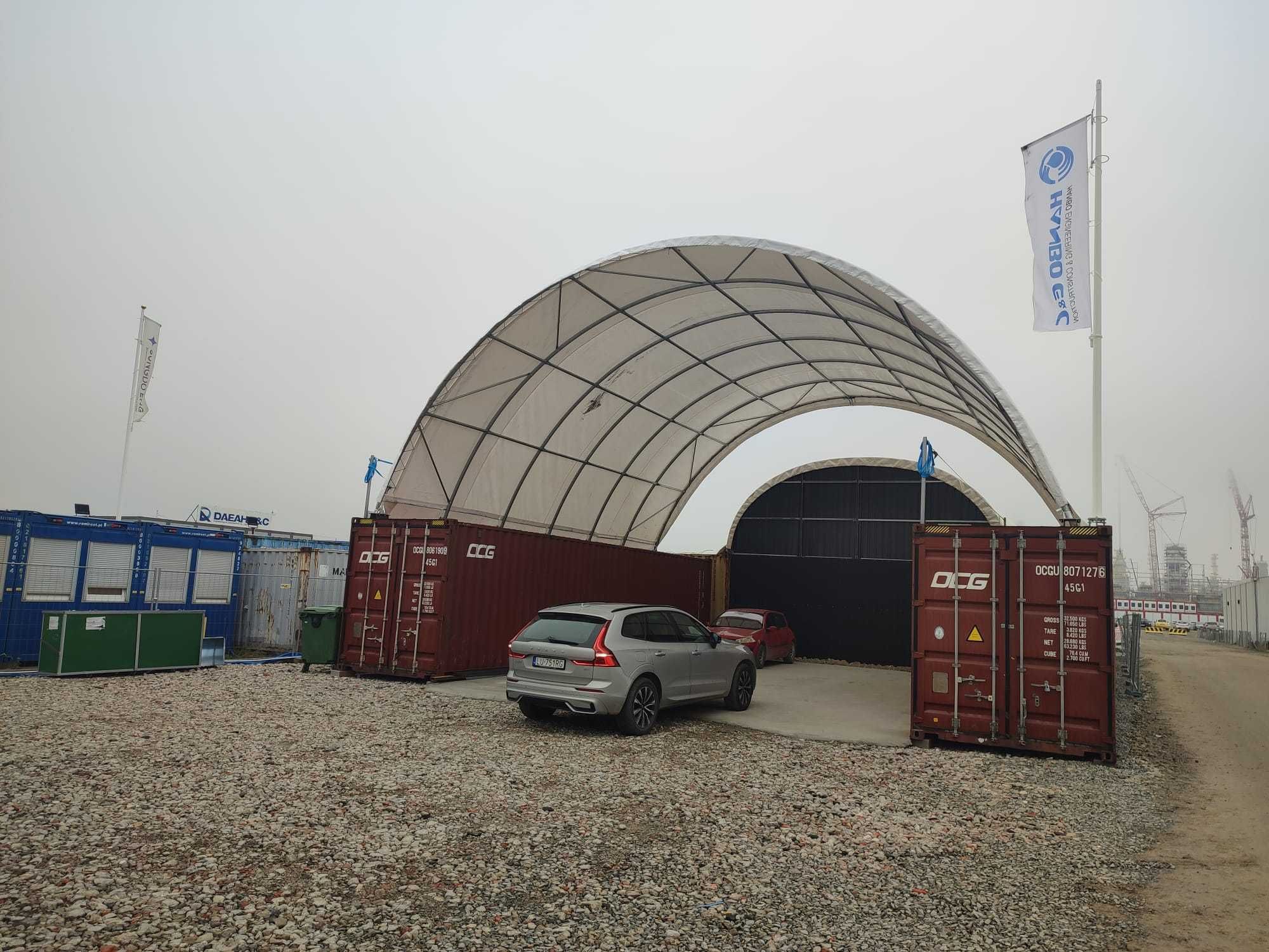 Zadaszenia Kontenerowe 12x12m (namiot magazynowy, wiata kontenerowa)