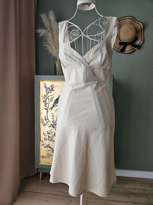 Elegancka  letnia Sukienka damska  Orsay z Metalicznym Blaskiem złota