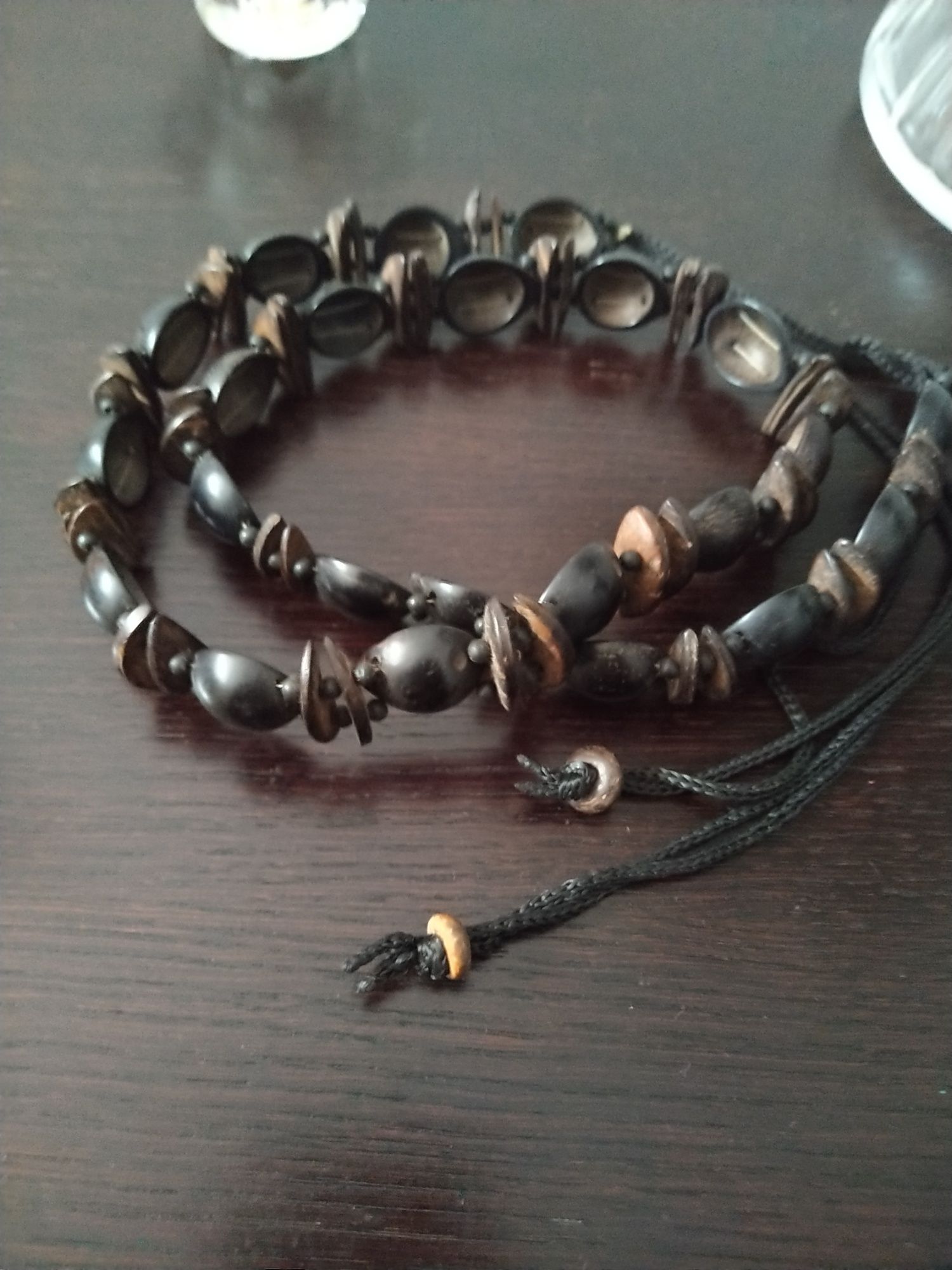 Cinto preto e castanho estilo étnico, original