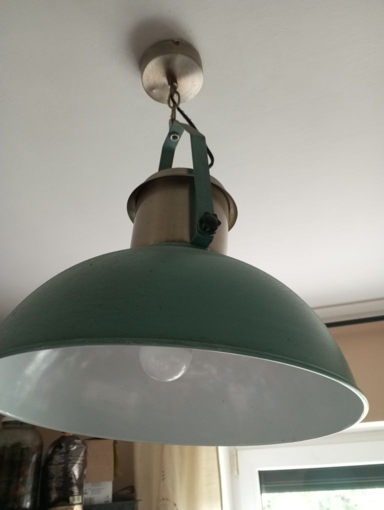 Lampa loft turkusowa śr. 38 cm