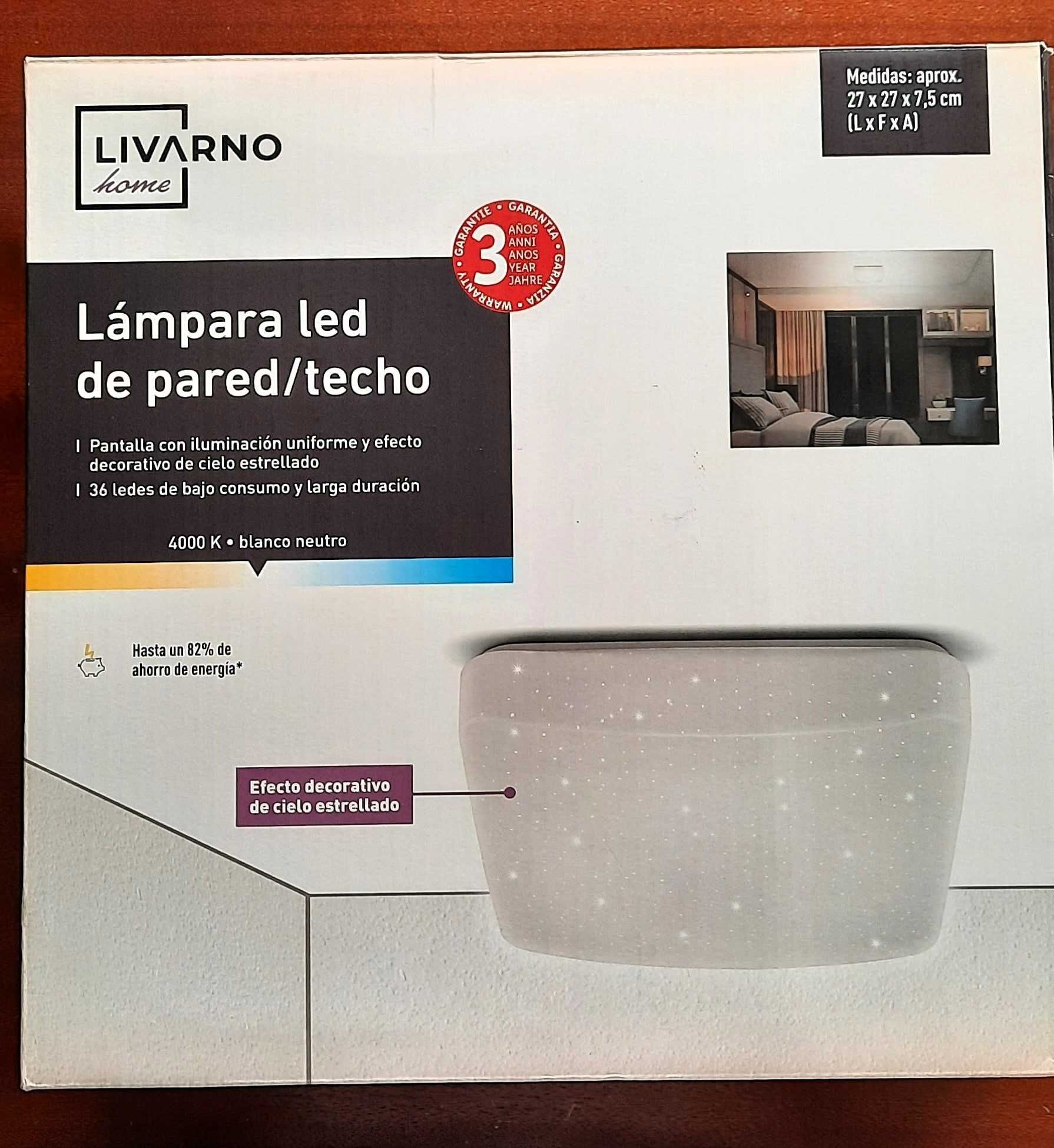 Candeeiro LED teto/parede luz branco neutro efeito céu estrelado