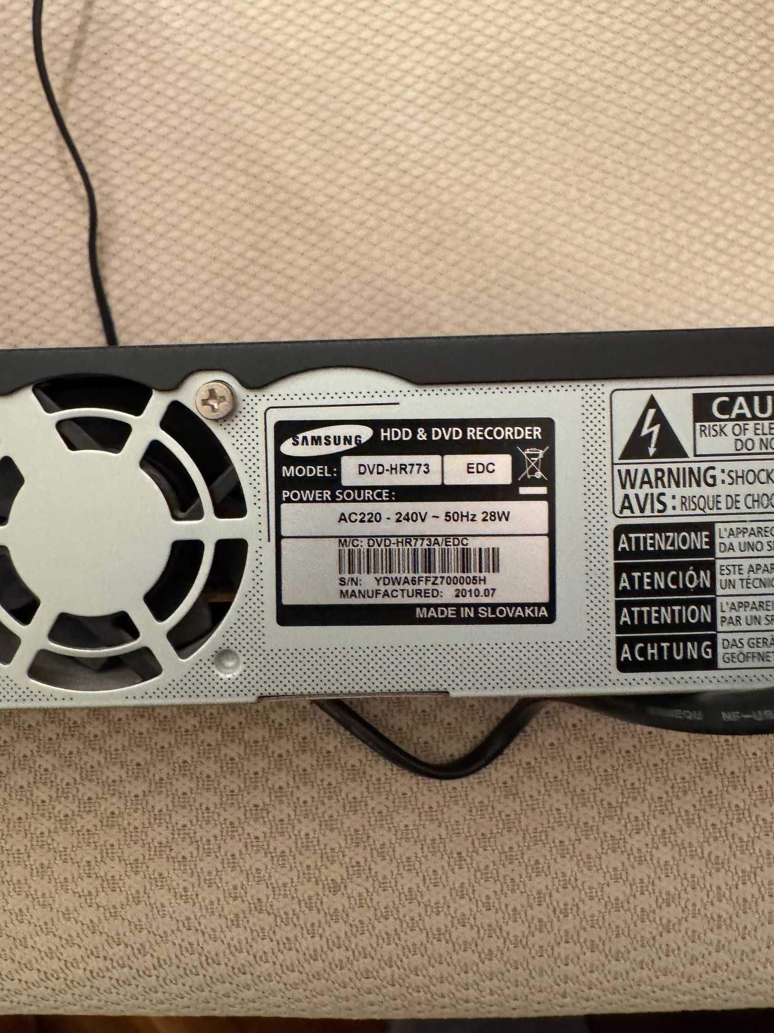 Nagrywarka DVD Samsung DVD HR773A EDC RAM+RW+R
