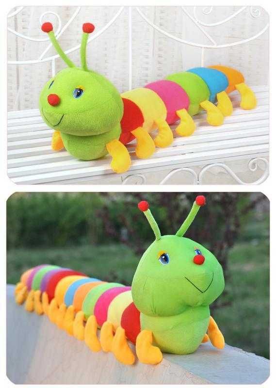 Плюшева іграшка гусениця-подушка барвиста приємна