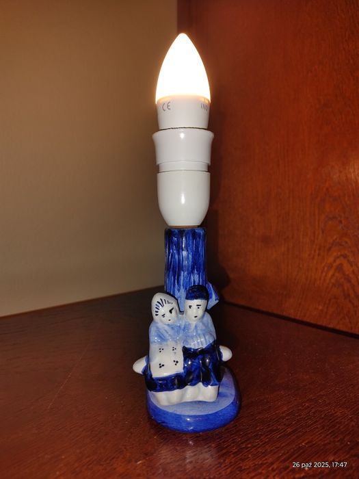 Lampa porcelanowa Holandia 1940 – oryginał vintage