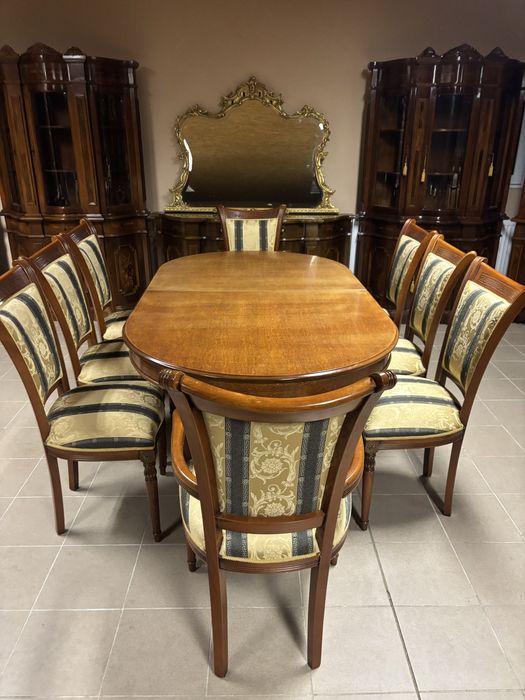 Zestaw Styl Versace Rozkładany Stół 8 Krzeseł 10 osób Novalinea Italy