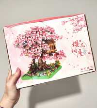 Klocki jak lego Sakura drzewko bonsai kwitnąca wiśnia