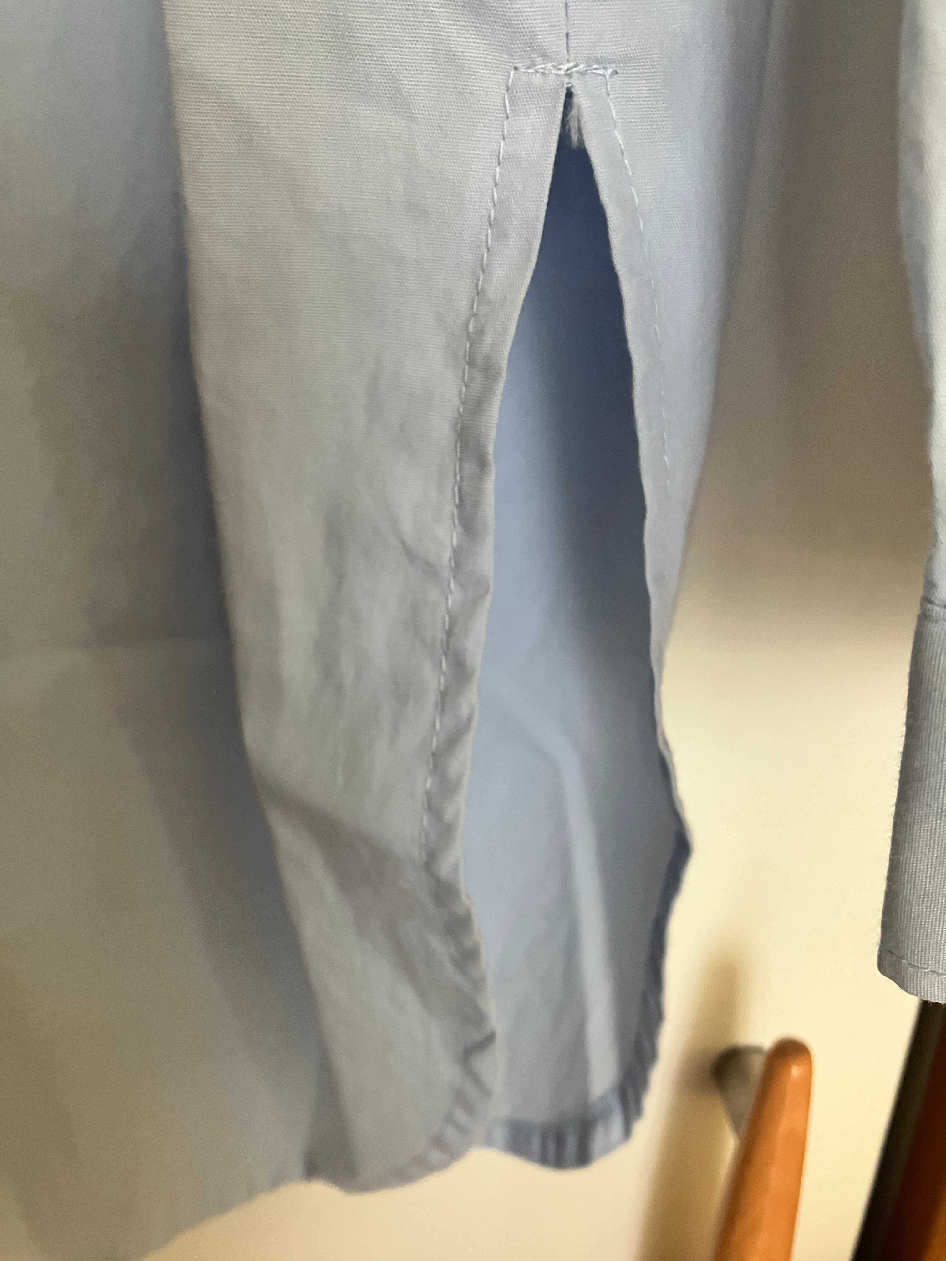 Bluzka koszulowa z długim rękawem niebieska H&M  rozmiar 42 / 12