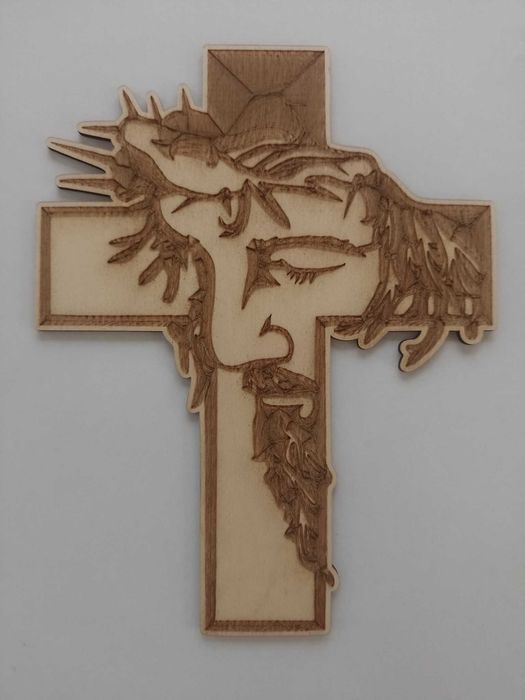 Krzyż na ściane grawerowany