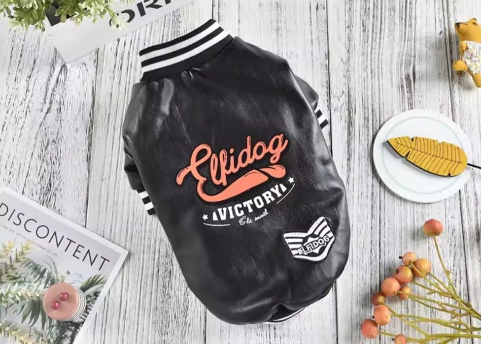 Куртка для собак средних пород французский бульдог мопс на флисе кожа