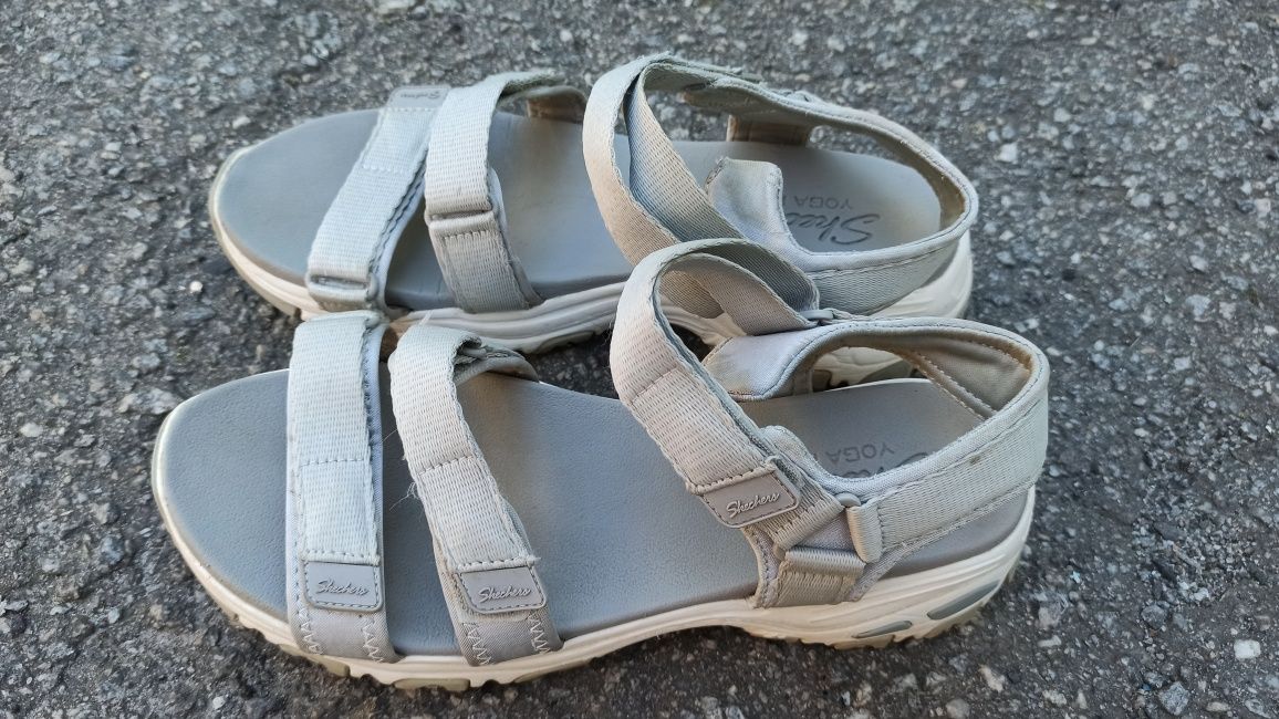 Жіночі сандалії skechers/ оригінальні сандалії сірого кольору