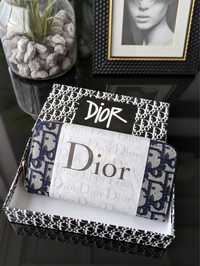 Гаманець Dior великий синій текстиль