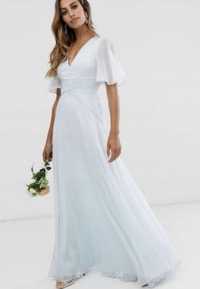 Sliczna suknia ASOS  M blekitna Zwiewna slub wesele wieczorowa M