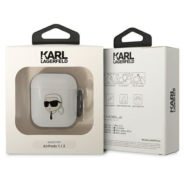 Karl Lagerfeld Kla2Hniktct Airpods 1/2 Cover Transparent Karl`s Head