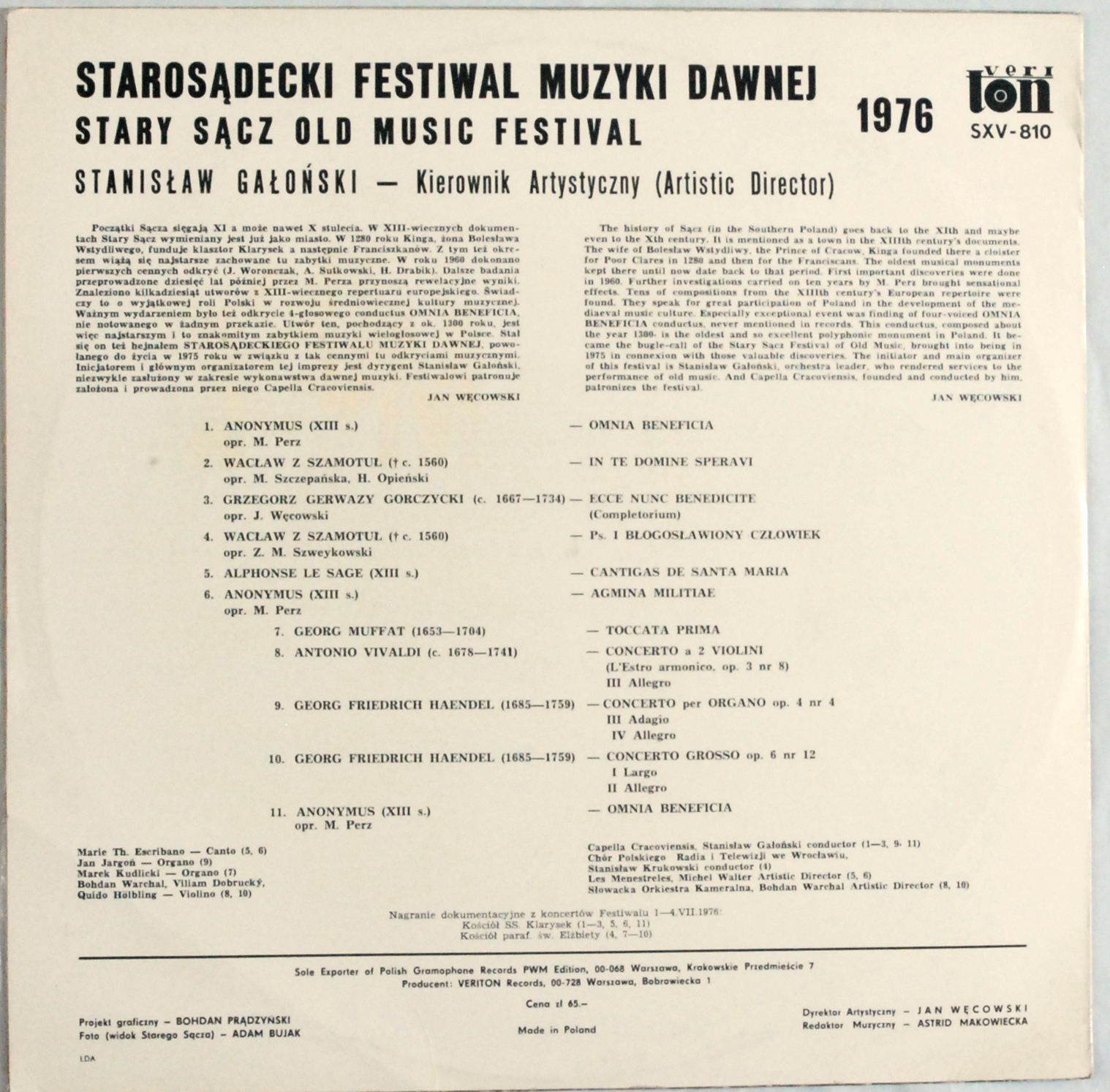 VA - Starosądecki Festiwal Muzyki Dawnej 1976 s.EX