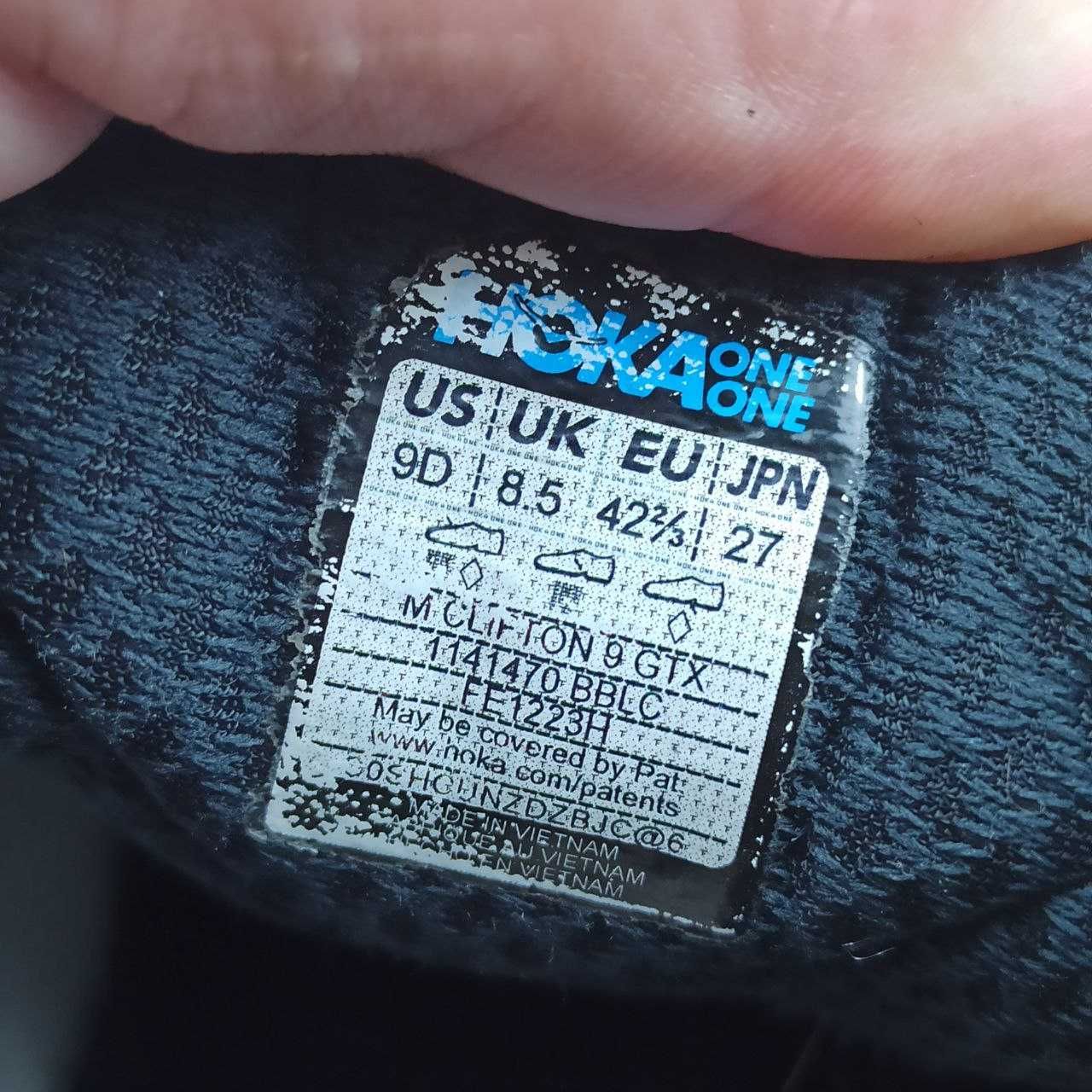 Кросівки Hoka Clifton 9 Gore-Tex Розмір 42,5 (27 см.)