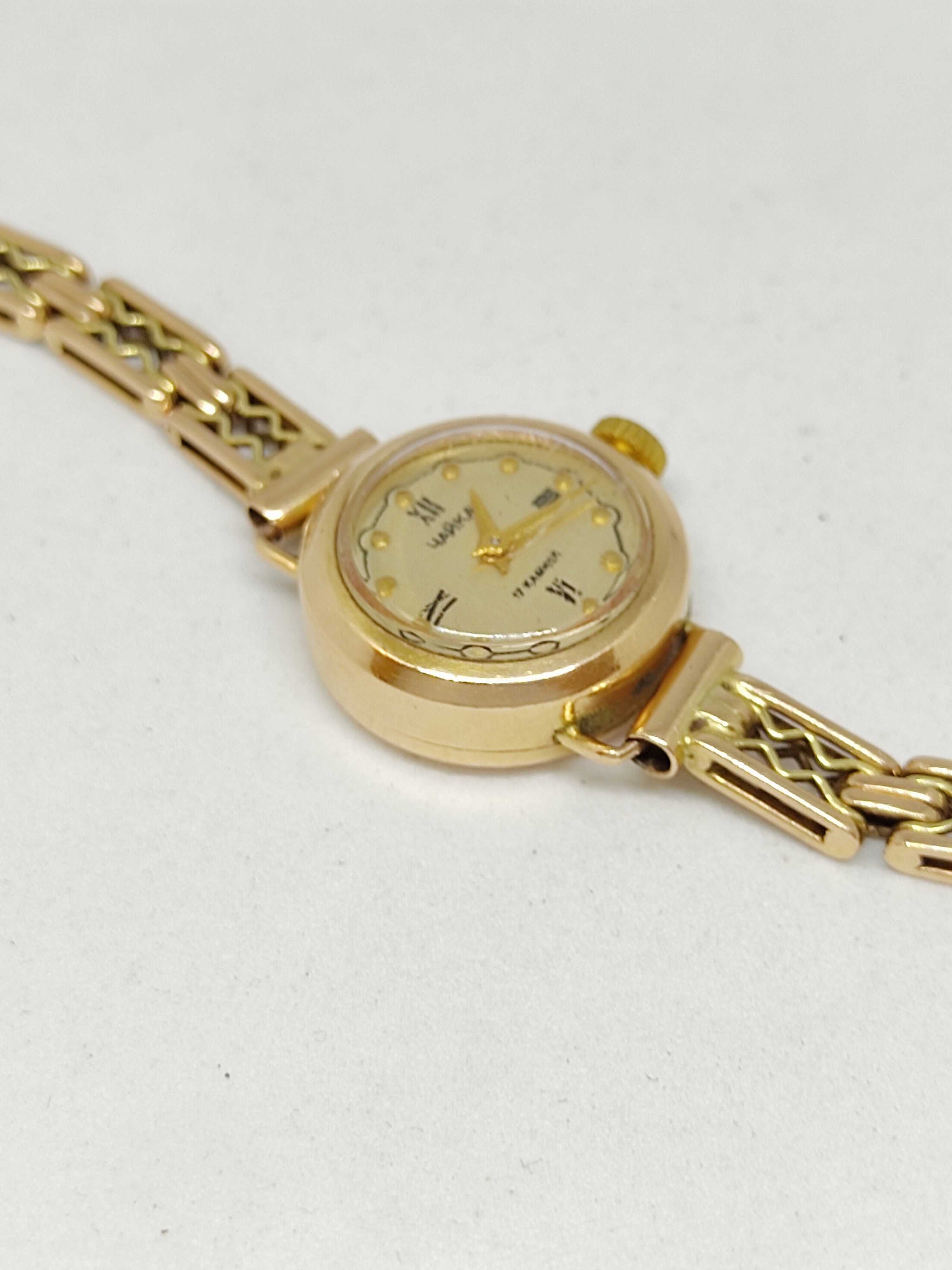 Золотий годинник Чайка 585" із золотим браслетом 585"в (Золотые часы)