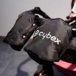 Муфта зимова для рук на санки або коляску з вишивкою cybex на флісі