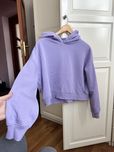Bluza z kapturem pastelowa fioletowa S House damska basic z misiem