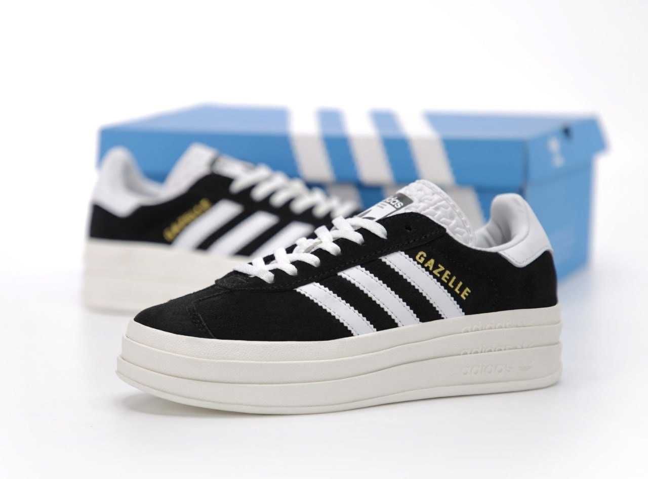 Женские кроссовки Adidas Gazelle Bold Black White 36-40 Новинка Сезона