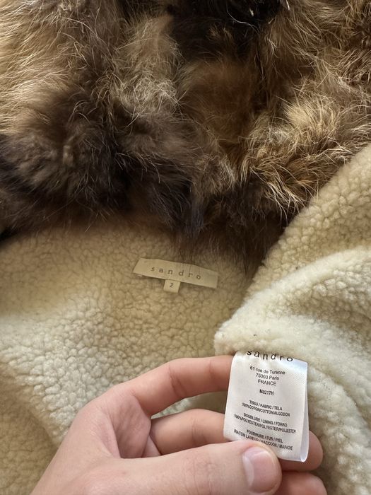 Sandro парка мех енота