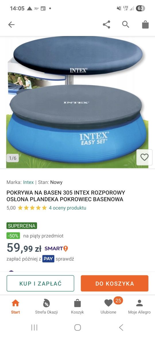 Pokrywa na basen 305 intex