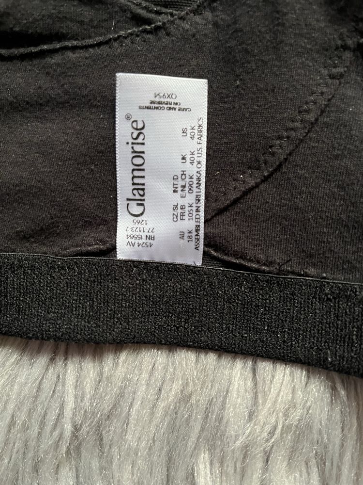 Glamorise biustonosz sportowy bez fiszbin czarny 80/85K wygodny luksus