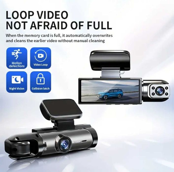 Dwukanałowa kamera samochodowa Full HD z noktowizorem podczerwieni.