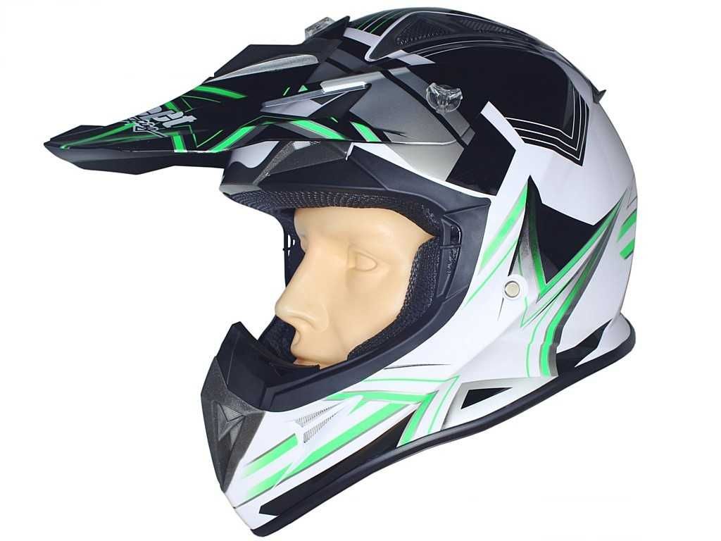 Nowy Kask Motocyklowy Safebet Q158 GREEN XXL Enduro