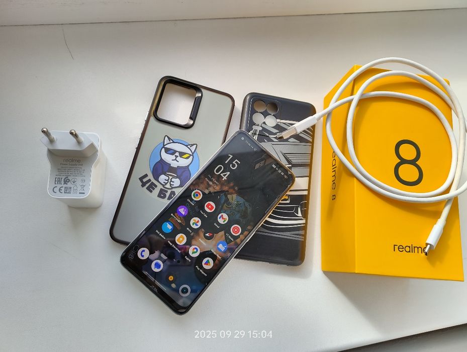 Realme 8 6/128 повний комплект+2 чохла, радіатор охолодження+магніт