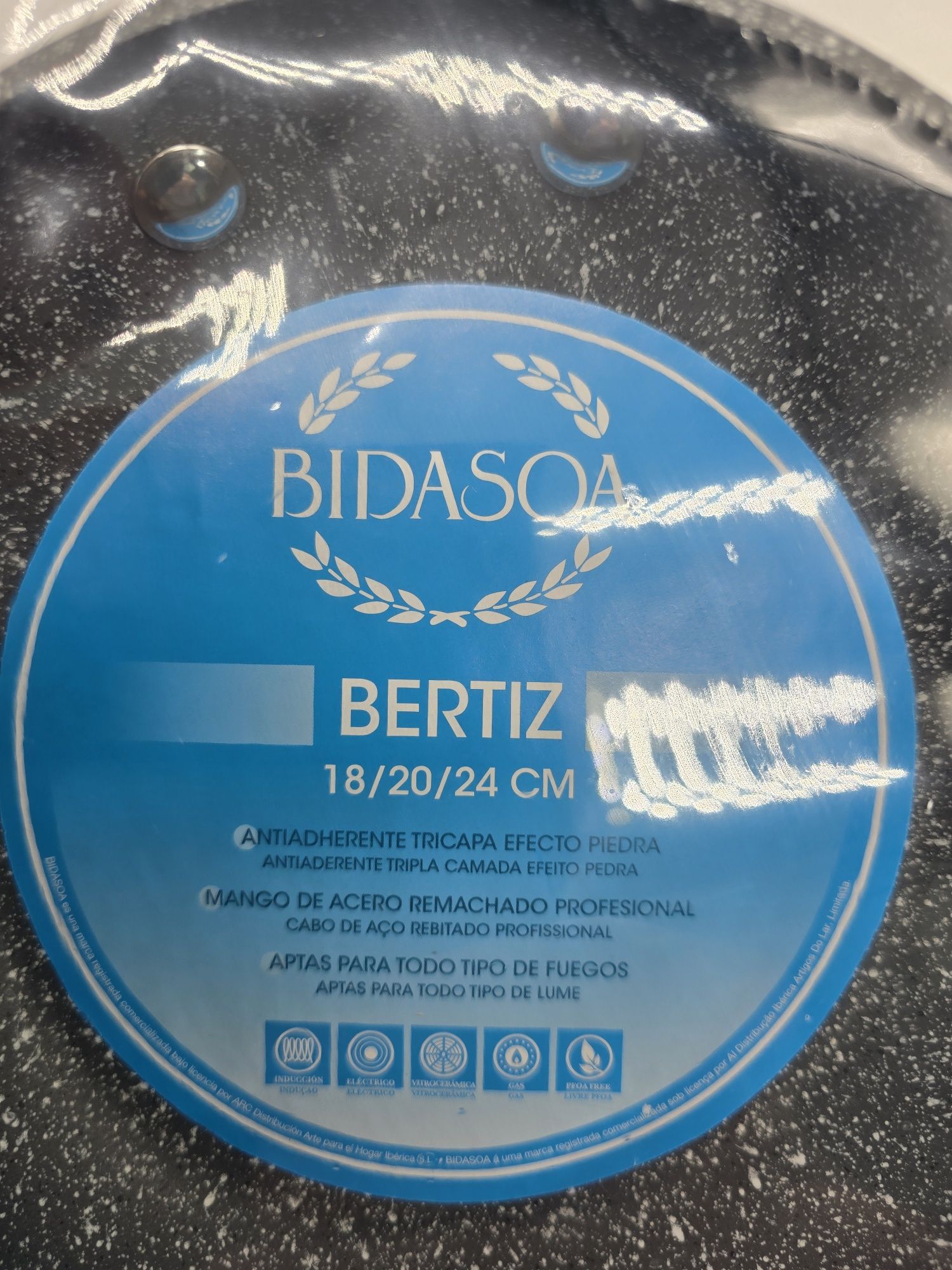 Conjunto de 3 frigideiras novas Bertiz antiaderente