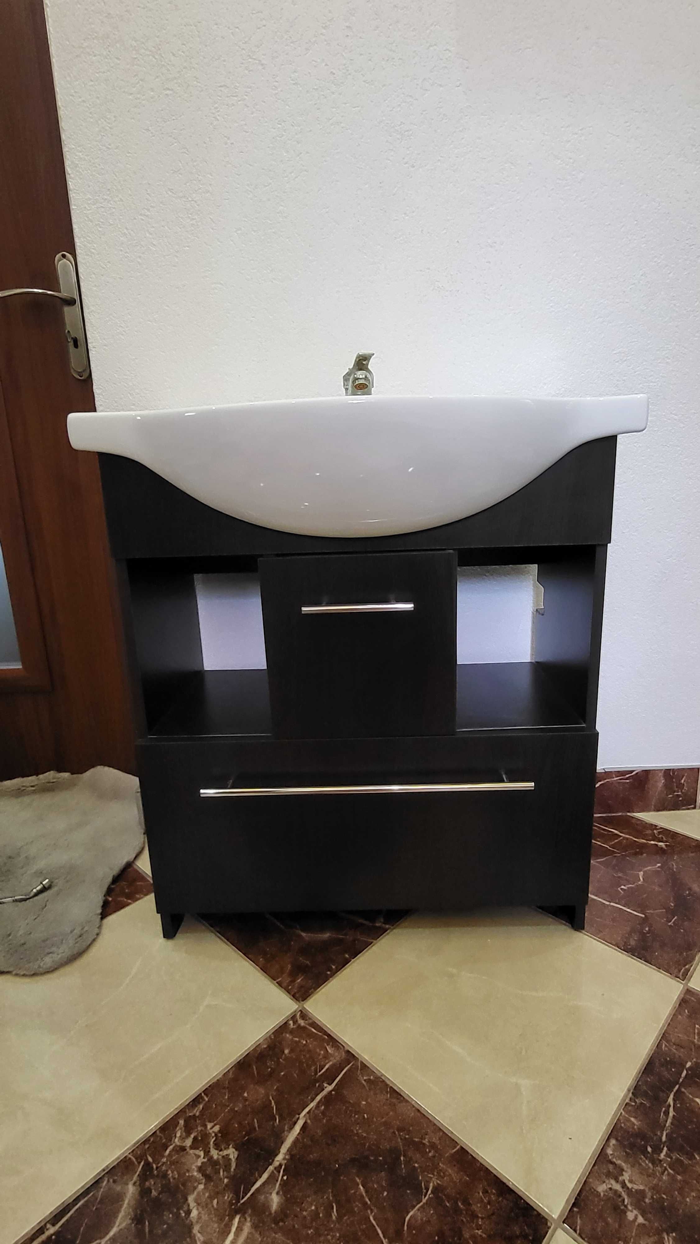 Szafka łazienkowa brązowa 76 cm