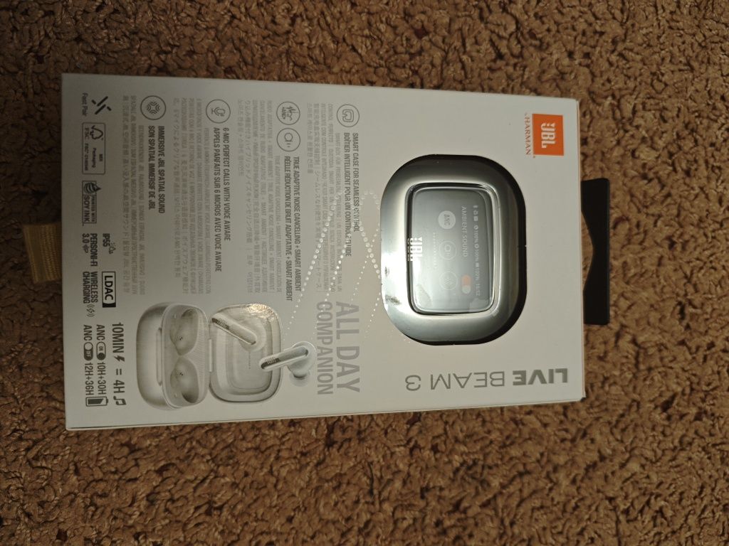 Навушники TWS JBL Live Beam 3 Silver (JBLLIVEBEAM3SIL)