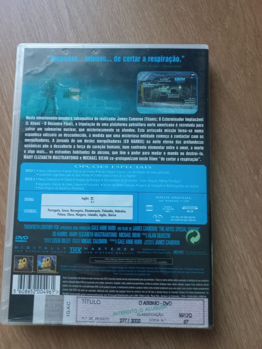 Dvd fillme  O Abismo ediçao especial