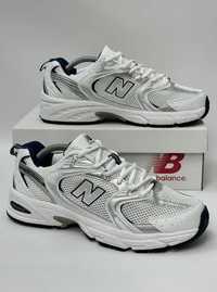 Мужские кроссовки New Balance 530 (белые с серебристым)
